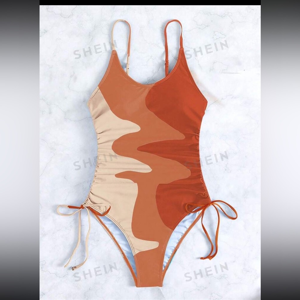 SHEIN Orange one-piece bathing suit !